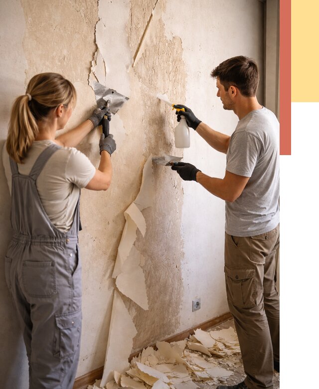 Снятие старых обоев в Учалах от 5338 руб. под ключ недорого | ОТДЕЛОЧНИК-Члы