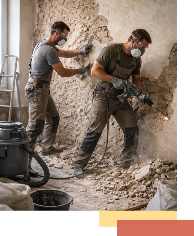 Демонтаж штукатурки со стен в Учалах быстро и аккуратно
