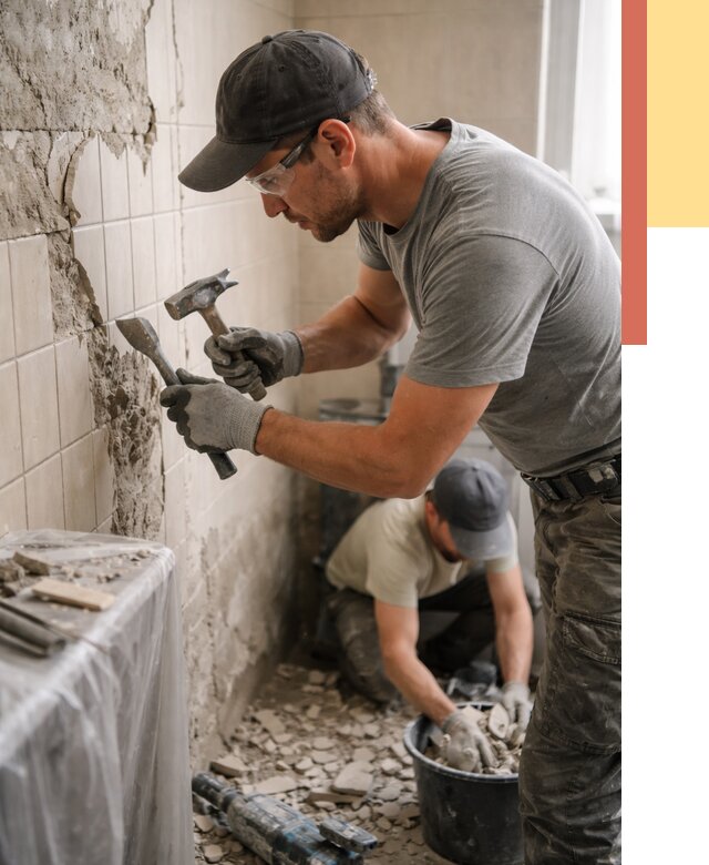 Демонтаж плитки со стен в Учалах от 864 руб. — быстро и недорого | ОТДЕЛОЧНИК-Члы