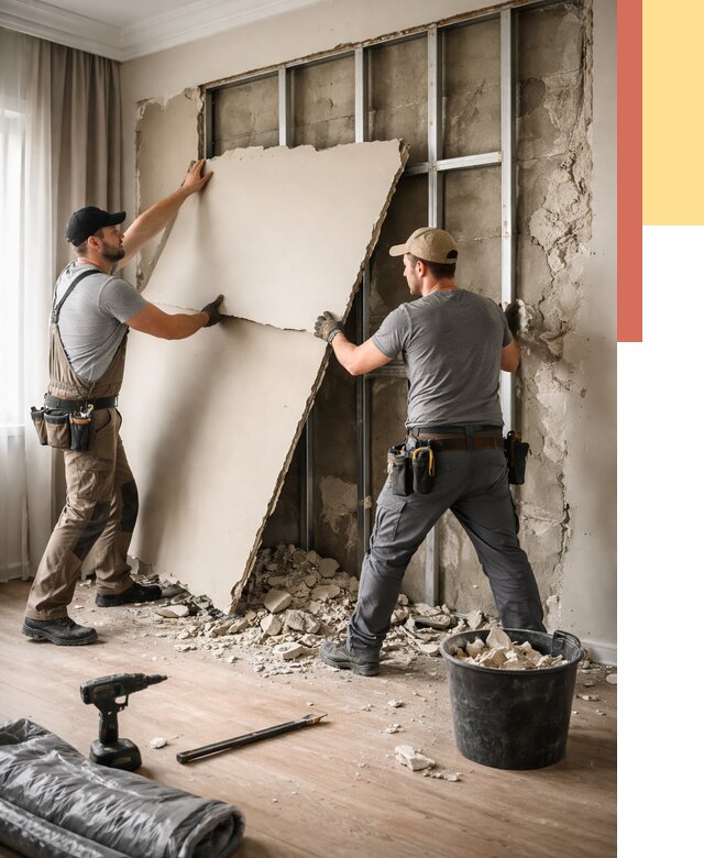 Демонтаж гипсокартона со стен в Учалах от 356 руб. — услуги демонтажа | ОТДЕЛОЧНИК-Члы