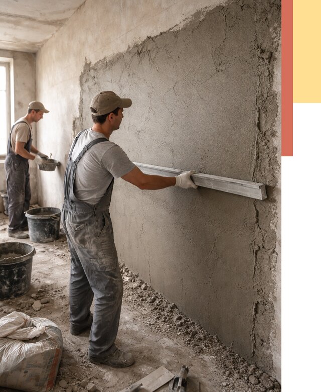 Цементная штукатурка стен в Учалах от 4575 руб/м2 — быстро и недорого | ОТДЕЛОЧНИК-Члы