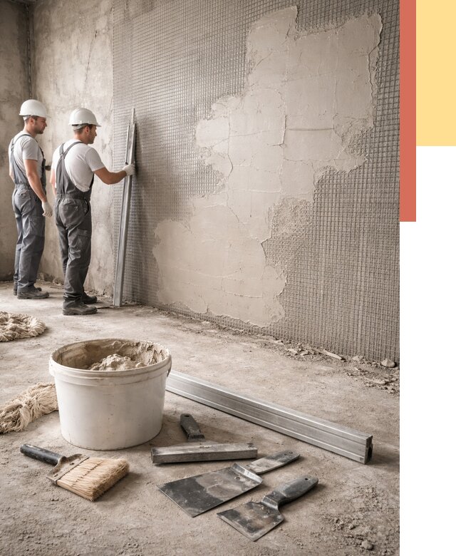 Штукатурка стен по сетке в Учалах от 5592 руб./м2 — быстро и недорого | ОТДЕЛОЧНИК-Члы