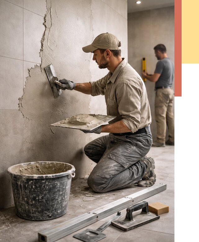 Штукатурка стен в ванной в Учалах от 4575 руб./м² — выравнивание под ключ | ОТДЕЛОЧНИК-Члы