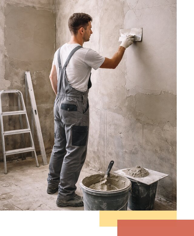 Штукатурка стен в ванной под ключ в Учалах