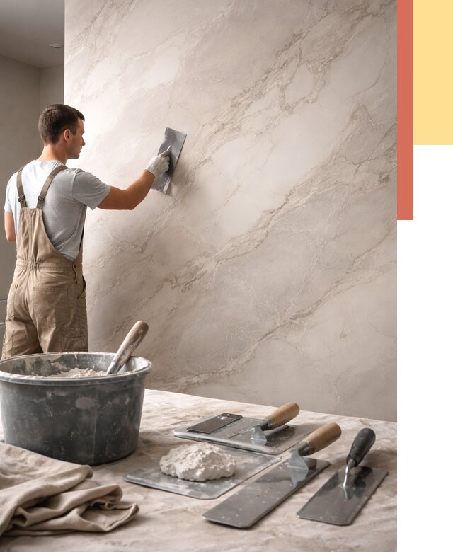 Декоративная штукатурка под мрамор в Учалах от 2847 руб./м² — быстро и недорого | ОТДЕЛОЧНИК-Члы