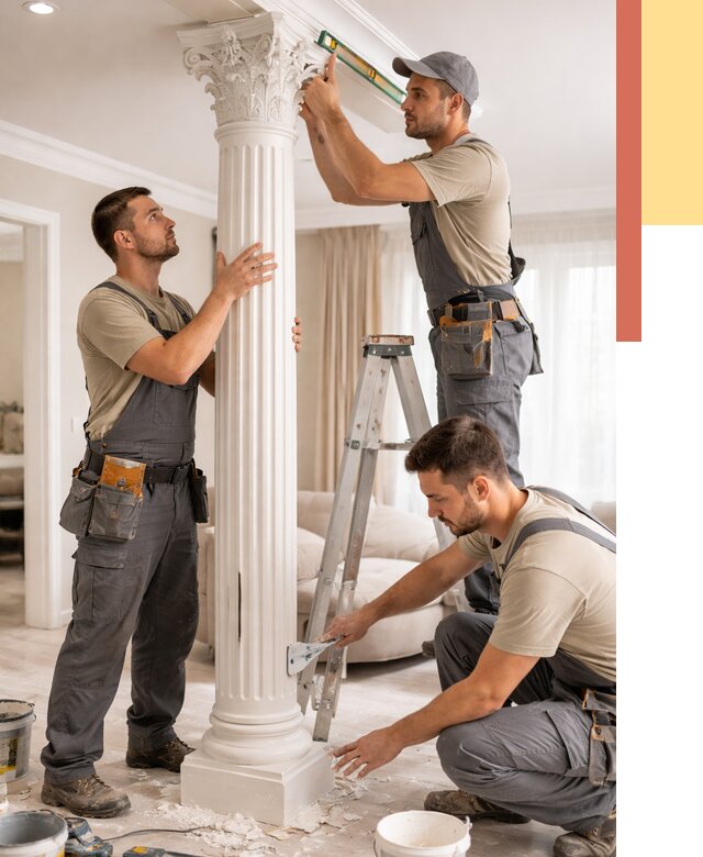 Установка декоративных колонн в Учалах от 12200 руб. под ключ | ОТДЕЛОЧНИК-Члы