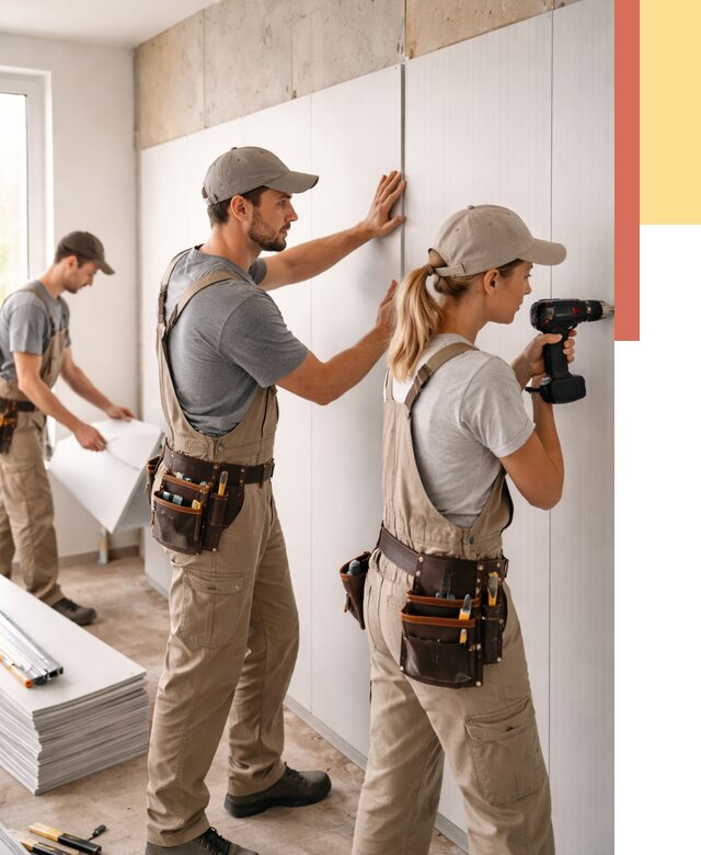 Монтаж ПВХ панелей на стены в Учалах от 458 руб/м2 — быстро и недорого | ОТДЕЛОЧНИК-Члы