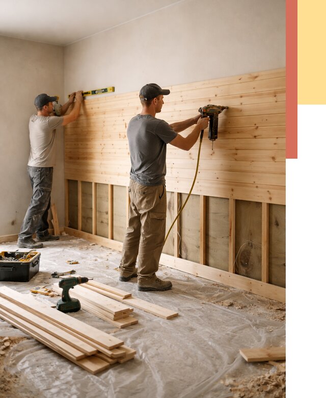 Монтаж деревянной вагонки на стены в Учалах от 7625 руб. | Услуги монтажа вагонки | ОТДЕЛОЧНИК-Члы