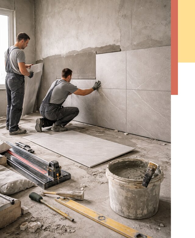 Облицовка стен керамогранитом в Учалах от 4270 руб./м² — услуги под ключ | ОТДЕЛОЧНИК-Члы