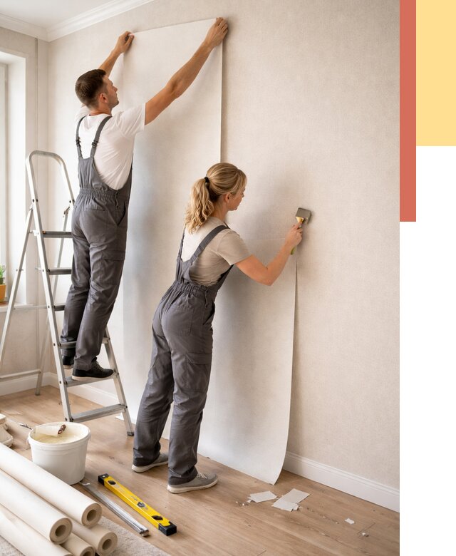 Поклейка флизелиновых обоев в Учалах от 6100 руб. | Быстро и недорого — ОТДЕЛОЧНИК-Члы