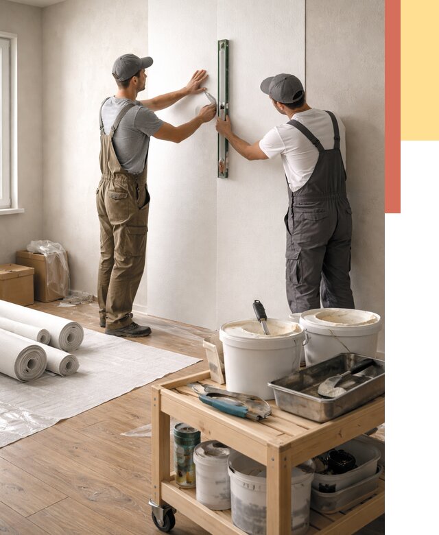 Поклейка стеклообоев в Учалах от 6609 руб. за м2 — быстро и недорого | ОТДЕЛОЧНИК-Члы