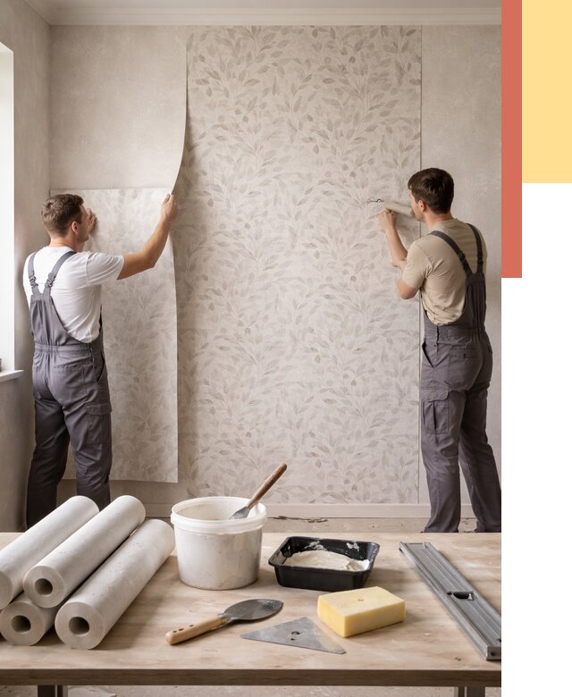 Поклейка обоев с подбором рисунка в Учалах от 3558 руб. | ОТДЕЛОЧНИК-Члы - быстро и недорого