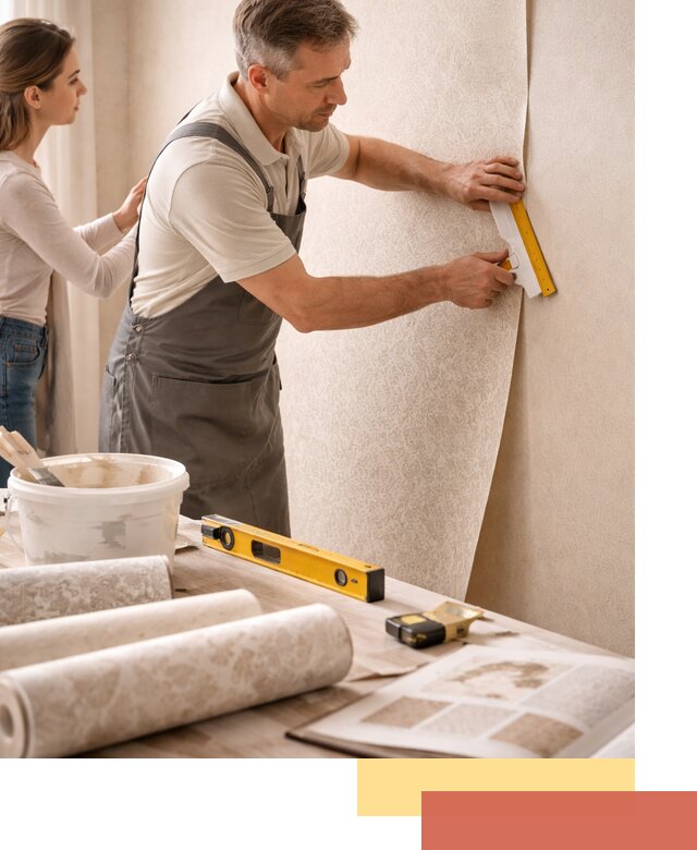 Поклейка обоев с подбором рисунка в Учалах