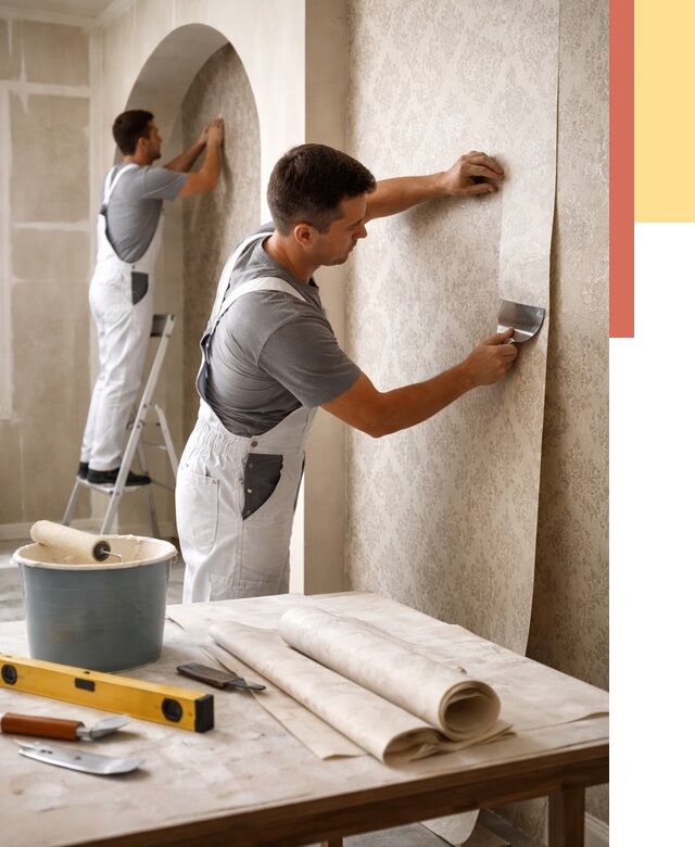 Поклейка обоев на сложные стены в Учалах от 2847 руб. под ключ | ОТДЕЛОЧНИК-Члы