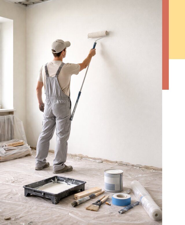 Покраска стен водоэмульсионной краской в Учалах от 458 руб. за м² | ОТДЕЛОЧНИК-Члы