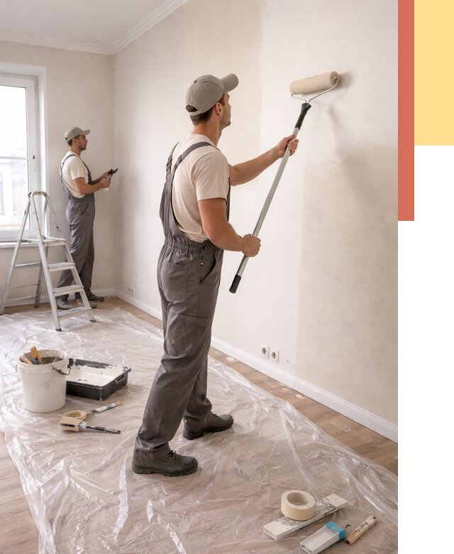 Покраска стен акриловой краской в Учалах от 3558 руб./м² — быстро и недорого | ОТДЕЛОЧНИК-Члы