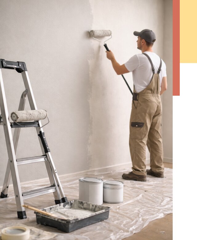 Покраска стен латексной краской в Учалах от 4575 руб. за м2 | ОТДЕЛОЧНИК-Члы