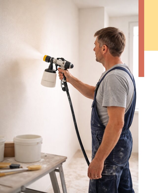 Покраска стен краскопультом в Учалах от 7625 руб. — механизированная покраска | ОТДЕЛОЧНИК-Члы