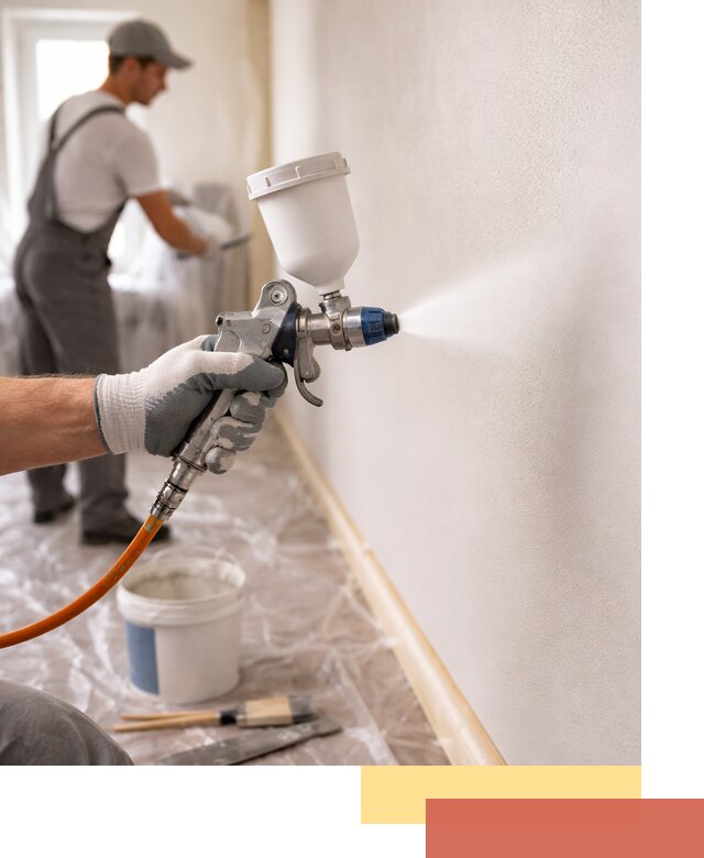 Покраска стен краскопультом в Учалах быстро и качественно