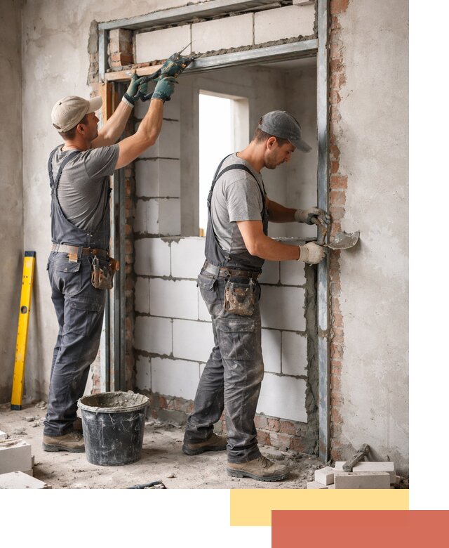 Закладка дверного проема под ключ в Учалах: демонтаж, монтаж, отделка