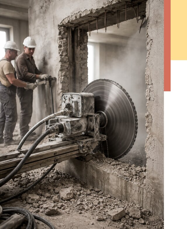 Алмазная резка проемов в Учалах от 4575 руб. быстро и недорого | ОТДЕЛОЧНИК-Члы