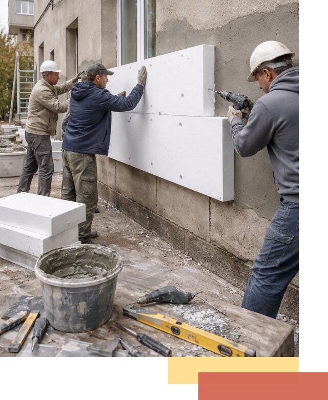 Утепление наружных стен пенопластом в Учалах