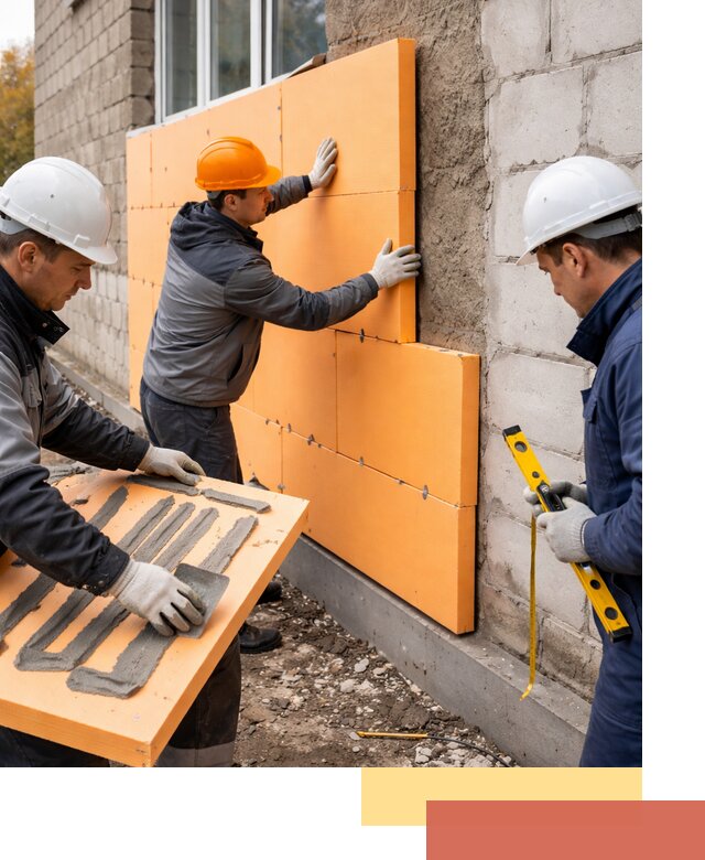 Утепление фасада пеноплексом под ключ в Учалах