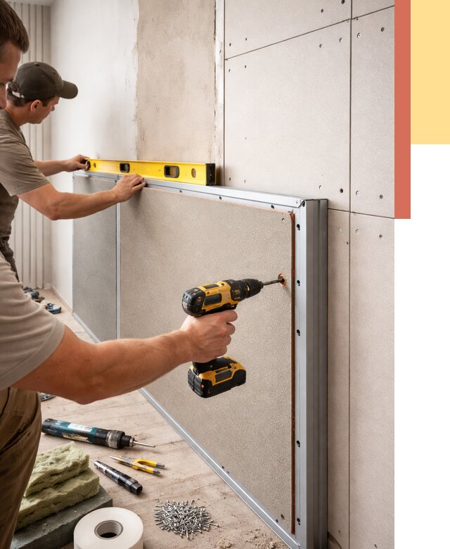 Шумоизоляция стен панелями ЗИПС в Учалах от 2237 руб./м² под ключ | ОТДЕЛОЧНИК-Члы