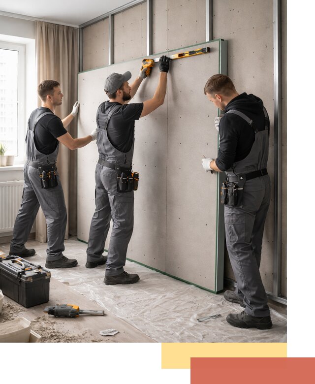 Шумоизоляция стен панелями ЗИПС в Учалах для жилых и коммерческих помещений