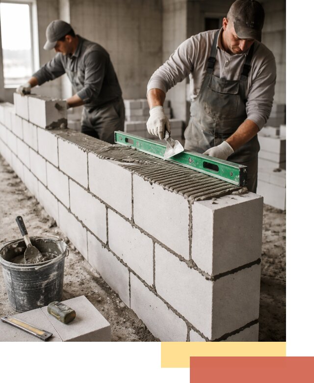 Кладка перегородок из газобетона в Учалах быстро и качественно