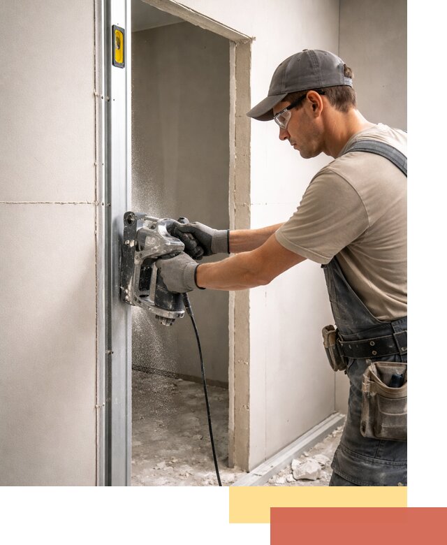 Устройство дверного проема в перегородке в Учалах