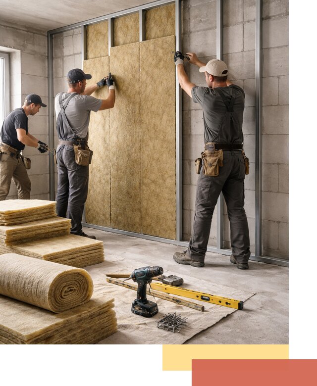 Шумоизоляция перегородок из блоков в Учалах — монтаж и защита шумоизоляцией