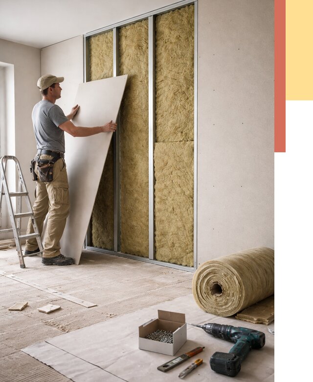 Перегородка из гипсокартона с шумоизоляцией в Учалах от 3172 руб. | ОТДЕЛОЧНИК-Члы