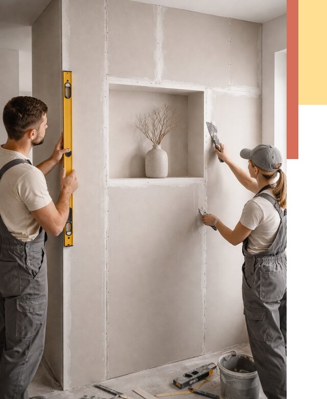 Перегородка из гипсокартона с нишей в Учалах от 3304 руб. под ключ | ОТДЕЛОЧНИК-Члы