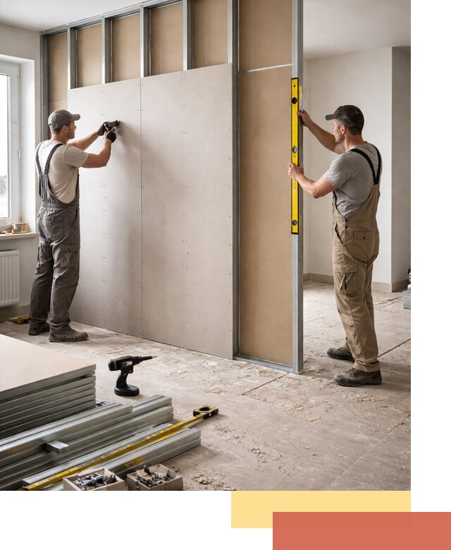 Зонирующая перегородка из гипсокартона под ключ в Учалах