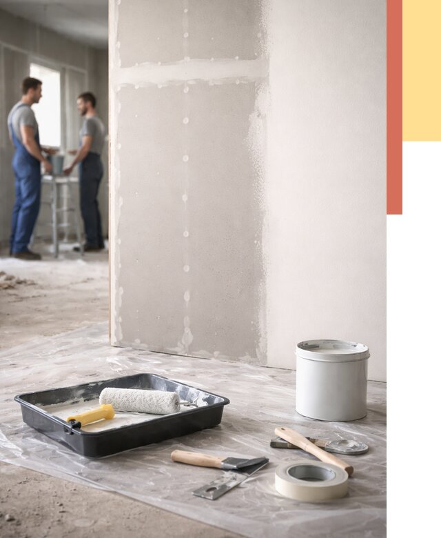 Покраска перегородок из гипсокартона в Учалах от 4575 руб. под ключ | ОТДЕЛОЧНИК-Члы