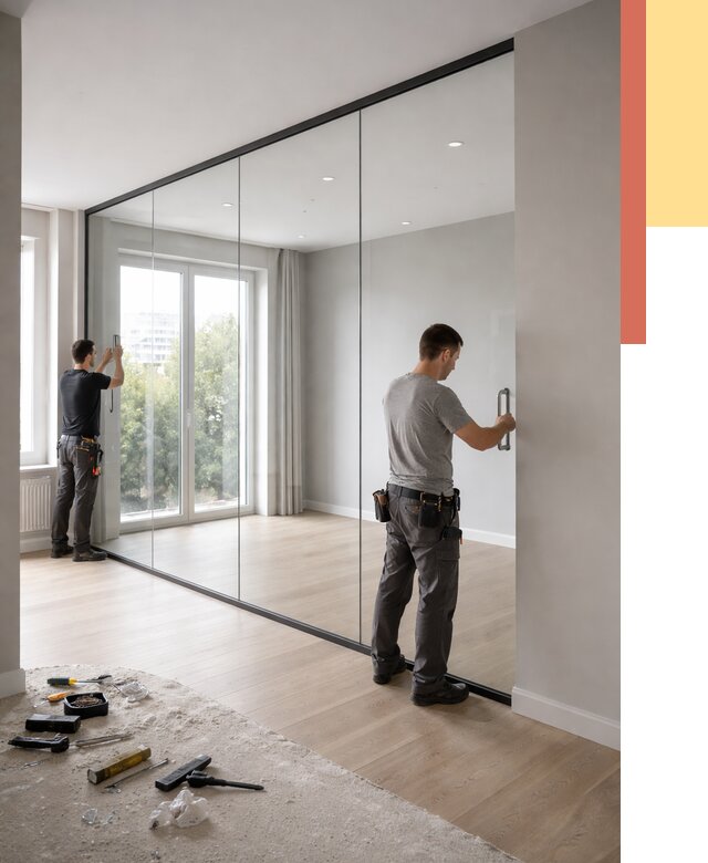 Изготовление стеклянных перегородок в Учалах от 12556 руб. под ключ | ОТДЕЛОЧНИК-Члы