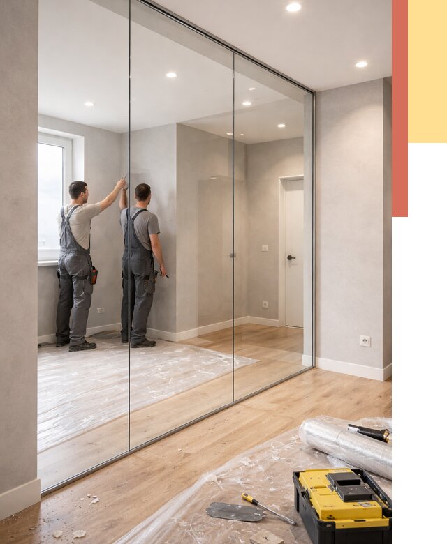 Безрамные стеклянные перегородки в Учалах — монтаж от 9659 руб. | ОТДЕЛОЧНИК-Члы