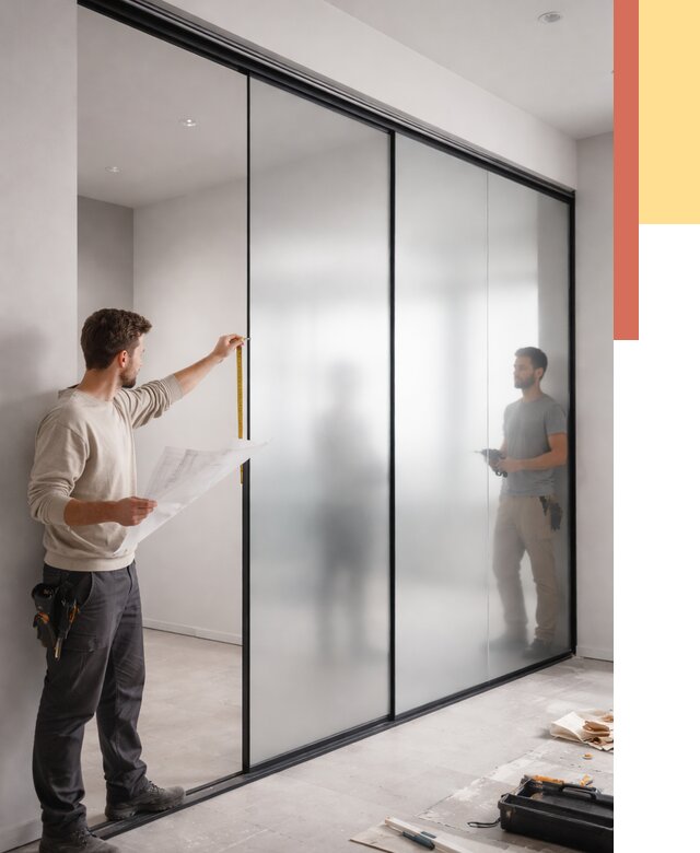 Матовые стеклянные перегородки в Учалах от 8642 руб. — монтаж и установка | ОТДЕЛОЧНИК-Члы