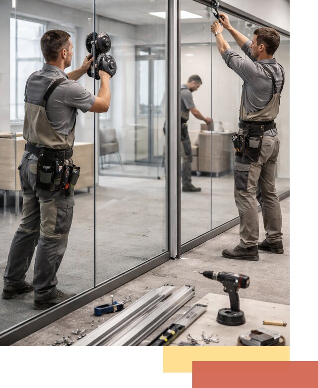 Стеклянные офисные перегородки под ключ в Учалах