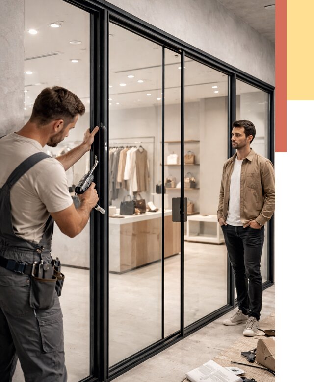 Стеклянные перегородки для магазинов в Учалах от 8337 руб. под ключ | ОТДЕЛОЧНИК-Члы