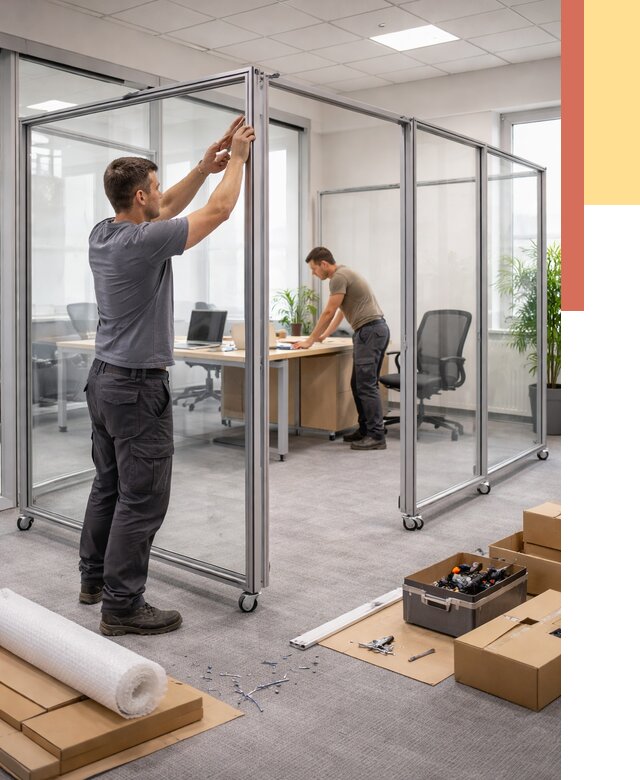 Мобильные офисные перегородки в Учалах от 12709 руб. — установка под ключ | ОТДЕЛОЧНИК-Члы