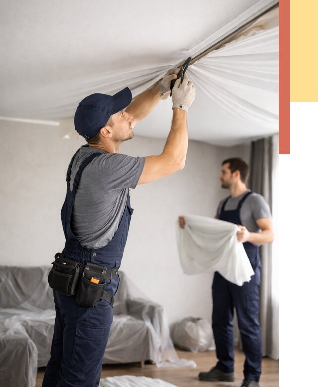 Демонтаж натяжного потолка в Учалах от 4575 руб. — снятие и разбор под ключ | ОТДЕЛОЧНИК-Члы