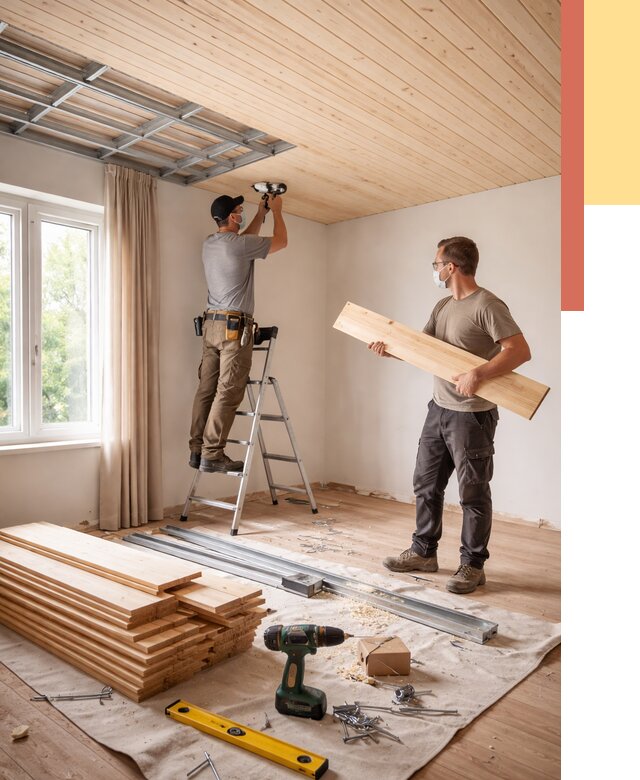 Монтаж потолка из вагонки в Учалах от 6609 руб. | Быстро и недорого — ОТДЕЛОЧНИК-Члы