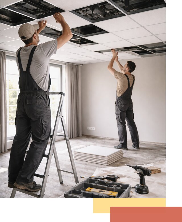 Замена плит подвесного потолка в Учалах быстро и качественно