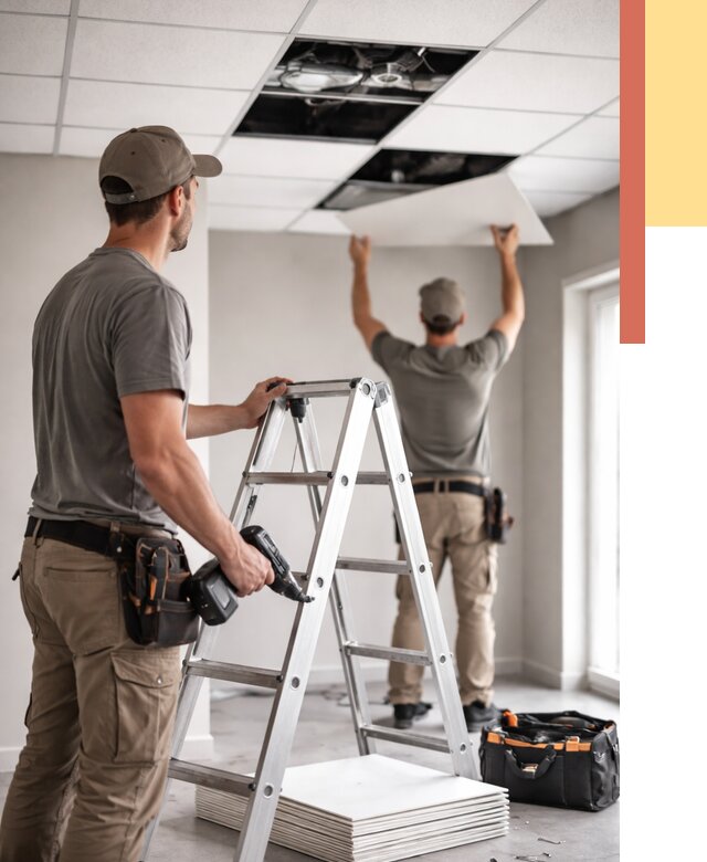 Обслуживание подвесного потолка в Учалах от 3558 руб. — быстро и недорого | ОТДЕЛОЧНИК-Члы