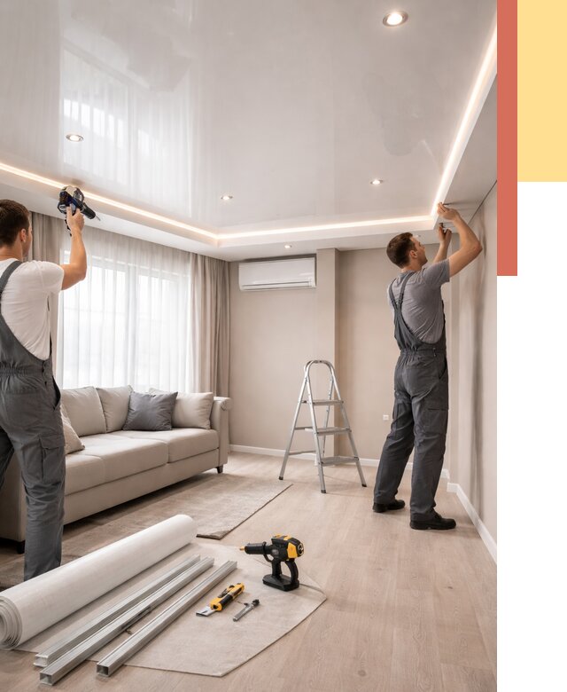 Монтаж глянцевого натяжного потолка в Учалах от 763 руб. под ключ | ОТДЕЛОЧНИК-Члы