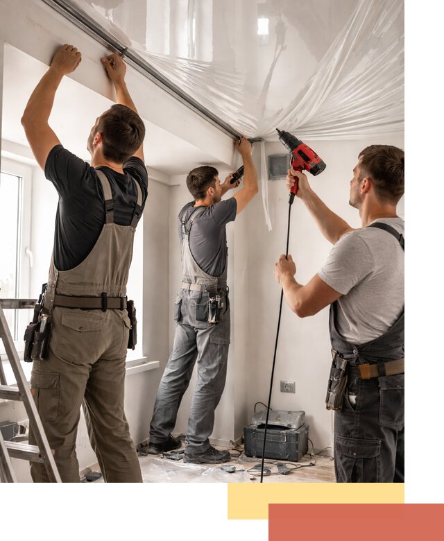 Монтаж глянцевого натяжного потолка в Учалах быстро и качественно