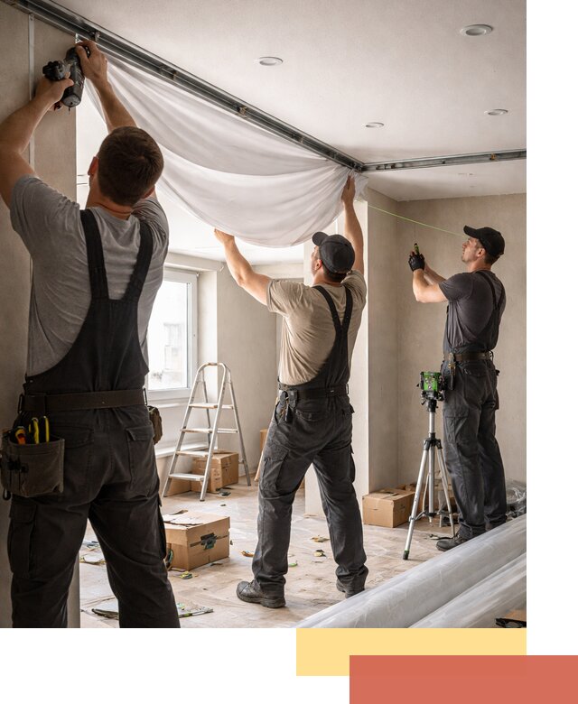 Монтаж парящего натяжного потолка под ключ в Учалах