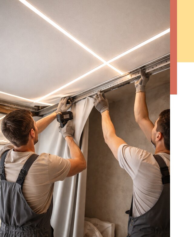 Монтаж натяжного потолка со световыми линиями в Учалах от 1220 руб. | ОТДЕЛОЧНИК-Члы